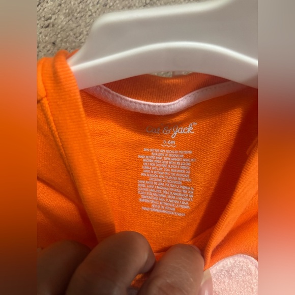 Baby Cat & Jack Matching Sets Orange Pumpkin Sweatshirt and Pants Set 3-6M - Picture 6 of 6